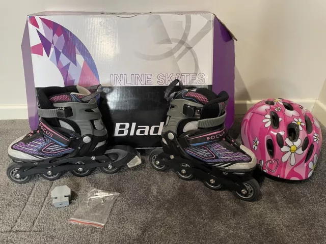 Girls Focus Blade Inline Adjustable Roller-skates. Size 12-2.