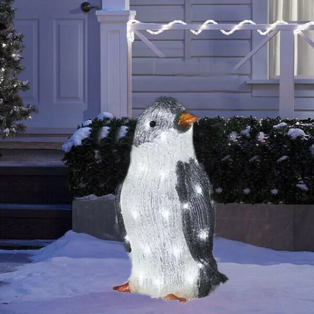 Year's Eve 50 LED Lamp Stake Christmas Penguin Garden Decoration Light Acrylic