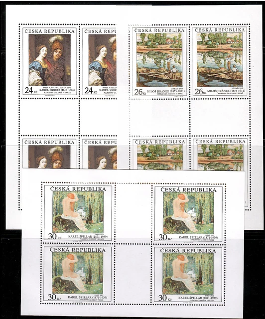 Tschechische Republik 2010 - Mi. 660 - 662 "Gemälde" im Kleinbogen postfrisch