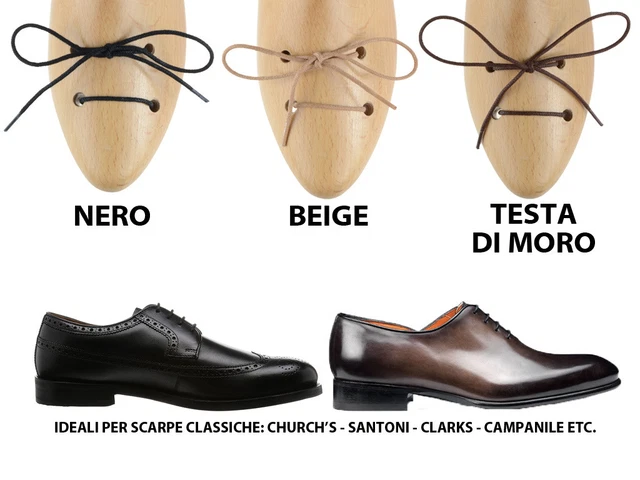 Lacci in cotone cerato per scarpe classiche ideali per church's, santoni etc.