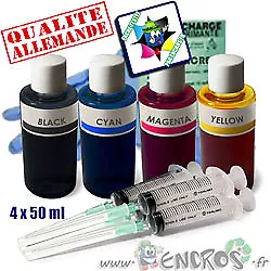 Recharge Kit Encre 4x50ML Couleurs universelles pour HP