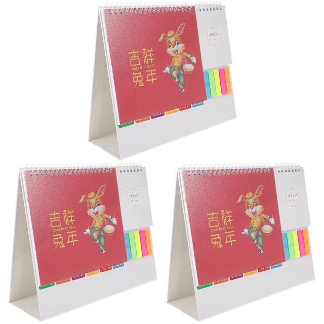 3 Pack Calendario Tavolo Flip Desktop Mensile Anno Scolastico 2022-2023 Mini