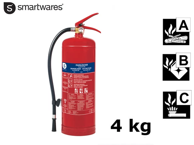Estintore estintore a polvere 4 kg, classe antincendio A B C, estintore manuale auto