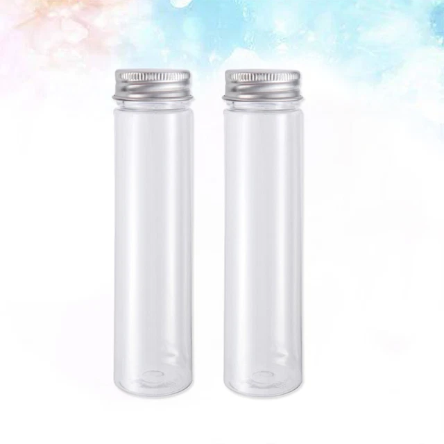 2pcs 110ml Clear Flat Test Tubes with Screw Caps Candy Travel Lotion Tubes