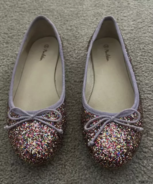 Mini Boden Sparkly Flats Dress Shoes - Girls Size 2.5 (34 EU)