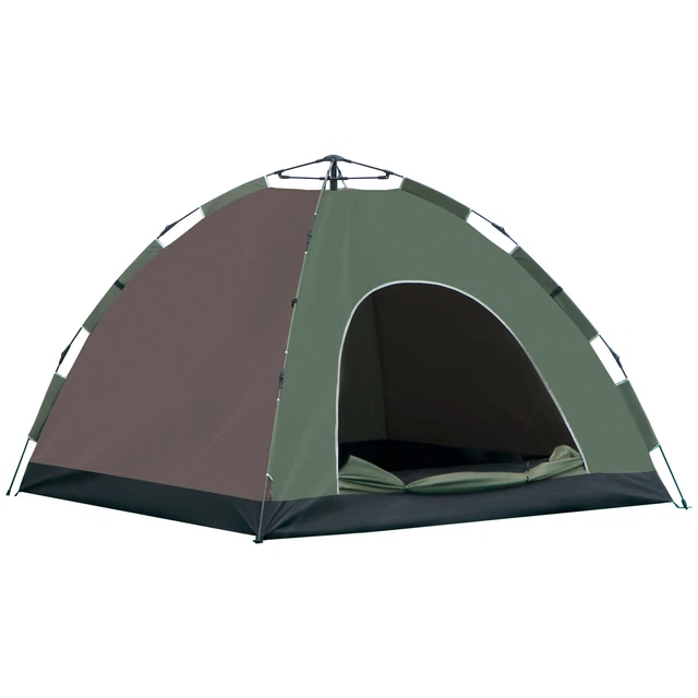 Tenda Da Campeggio Outsunny 3 Posti Con 2 Stanze - 475x264x172 Cm, Idrorepellente 2000mm, Finestre In PVC E Rete, Borsa Trasporto Inclusa