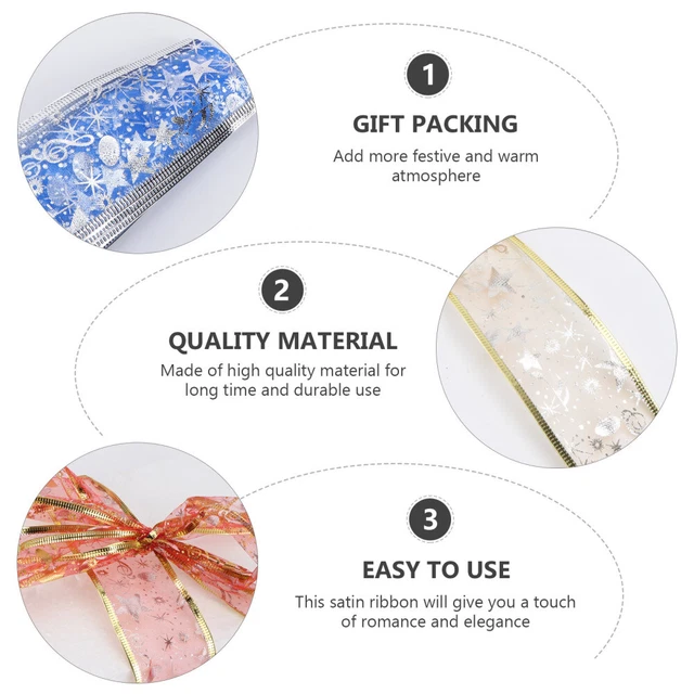 8 rollholiday xmas ribbon en von Ripsband Weihnachten Verpackung Band Band Bo 8