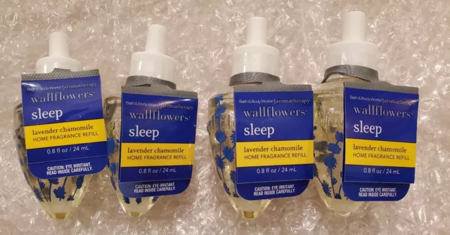 Bath Body Works 4 refills RARE wallflower SLEEP Lavender Chamomile aromatherapy