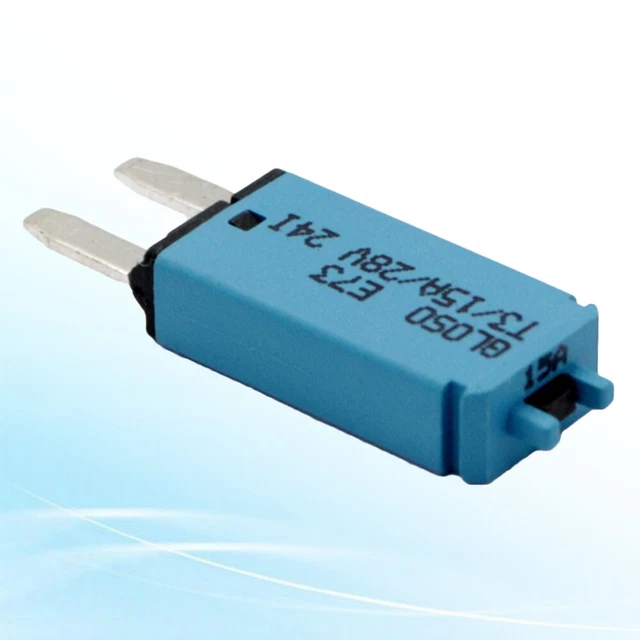Disjoncteur Miniature Réarmable 15A - Fusible Thermique Pour Véhicule / Bateau - 28V DC - Taille 3.2 X 0.6 Cm - Protection Contre Les Surcharges