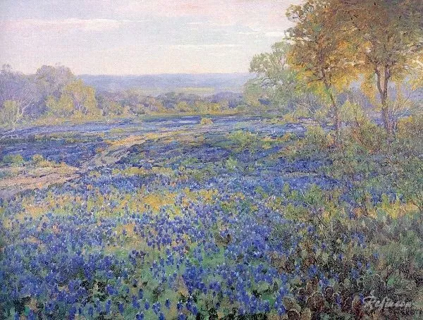 Custom Julian Onderdonk Oil Painting repro Fields of Bluebonnets