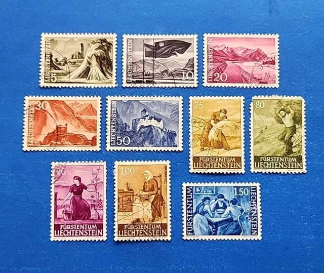 Liechtenstein Stamps, Scott 336 / 349 Short Set Used