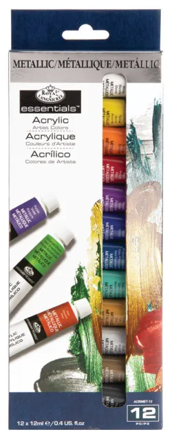 Artistas Metálico Pintura Acrílica Set De 12 X 12ml Tubos Color Varios Agua Base