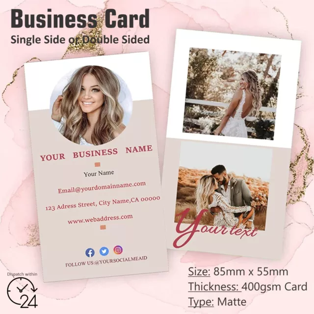 Custom Luxury Business Cards Matte Print Full Color Single or Both Sides 400gsm