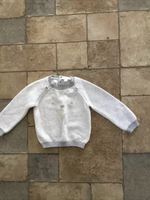 The Little White Company Grey Gear Jumper Age 12/18 Months Great Condition