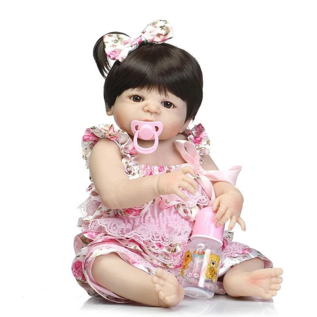 22" Full Body Vinyl Silicone Lifelike Reborn Baby Girl Doll Handmade Lifelike