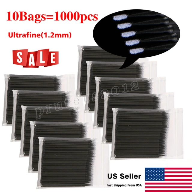 1000 Dental Micro Brush Disposable Materials Tooth Applicators Ultra Fine 1.2mm