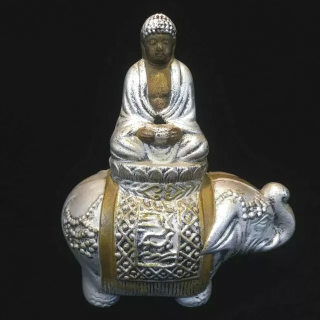 Buddha Incense Burner 1950s Riding Elephant Japan 5.5"