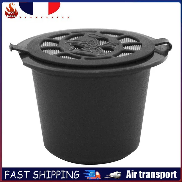 Reusable Refill Coffee Capsule Filter Shell for Nespresso Machine (Black)