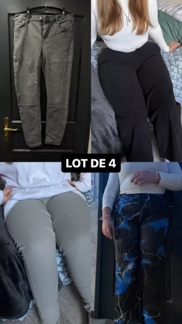 lot de 4 pantalons côtelé - éclair - jeans femme EU40