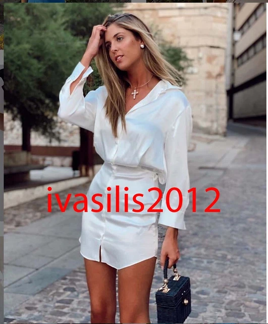Robe chemise top satin zara