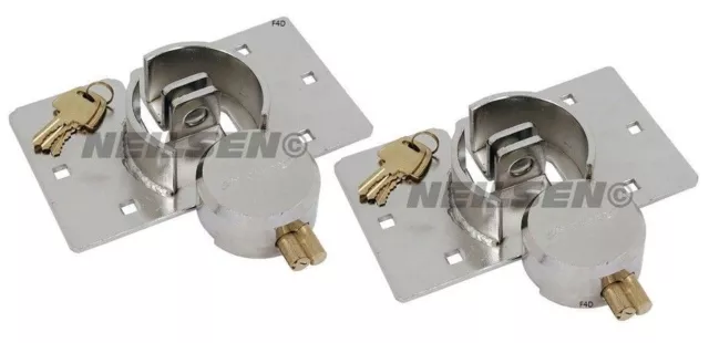 2X Van Door Lock 73Mm High Security Padlock Hasp Van Lock 2 Keys Shed Lk107