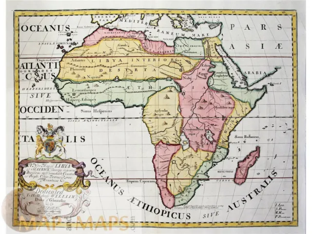 Africa maps, A New Map of Libya or old Africk, Edward Wells 1700