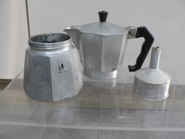 Vintage Bialetti Moka Expresso Aluminium Stovetop Coffee Maker 6 Cup