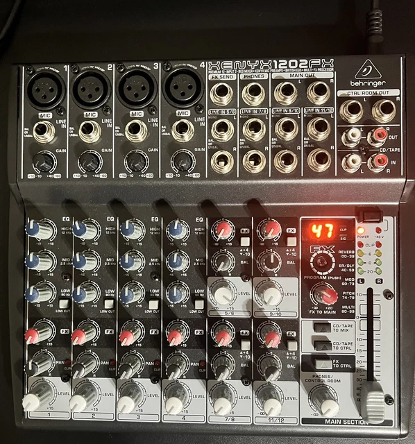 BEHRINGER XENYX 1202FX 12 CH Mixer with Effects (effects Knob Broken