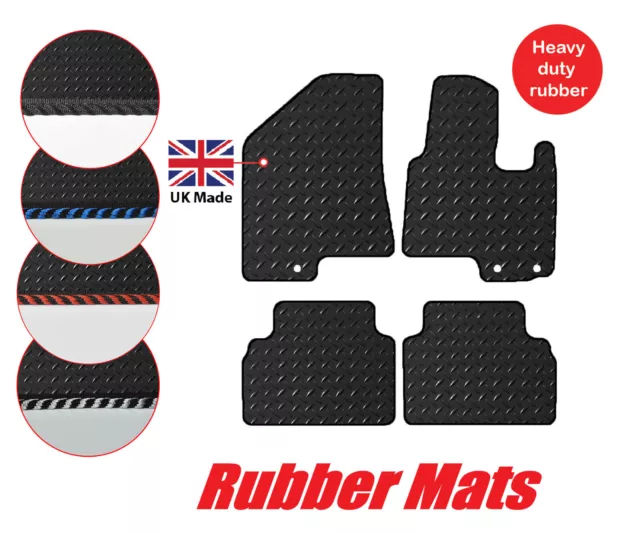 Hyundai ix35 2010-2016 Tailored Car 3mm Rubber Mats & Edgings 4pcs with clips