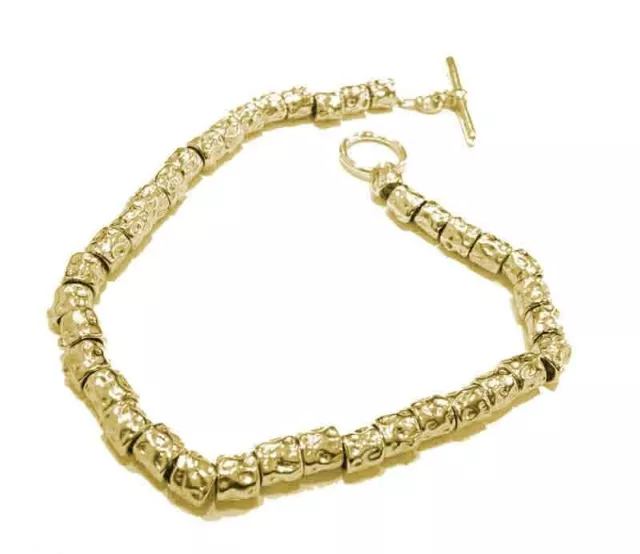 Bracciale Argento 925 Giallo Tipo Dodo pepite granelli  gioielli Uomo Donna