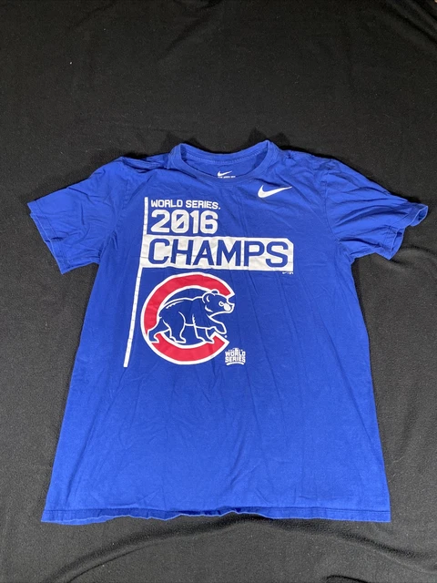 The Nike Tee MLB 2016 World Series Champs Chicago Cubs Blue T-Shirt Men’s LARGE