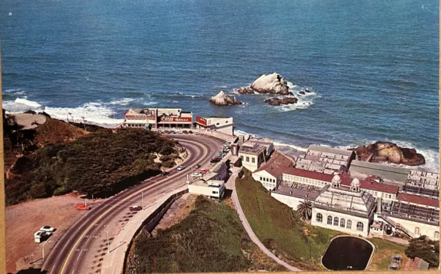 San Francisco Cliff House Seal Rock Aerial View California CA Postcard c1950