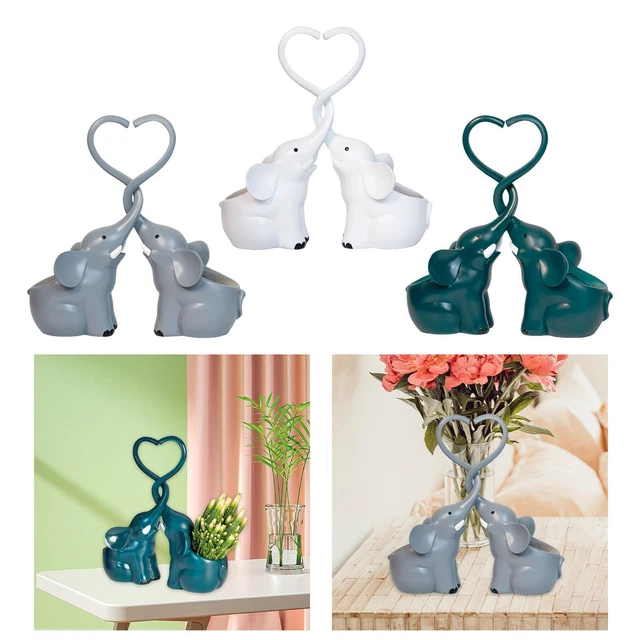 2x Éléphant Planteur Éléphant Figurine Plante Pots Décor À La Maison Pot D