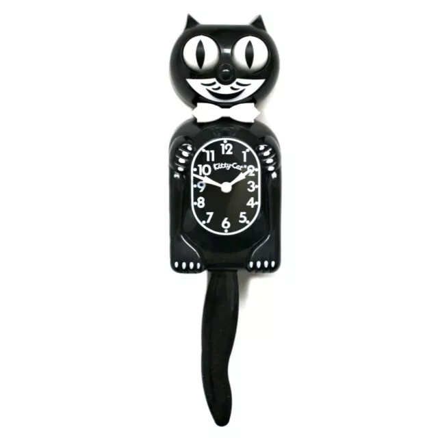 BLACK KITTY CAT CLOCK (3/4 Size) 12.75" Free Battery MADE IN USA Kit-Cat Klock 2