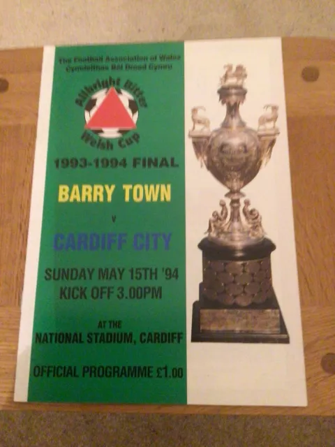 Barry Town v Cardiff City Albright Welsh Cup Final 15/05/94