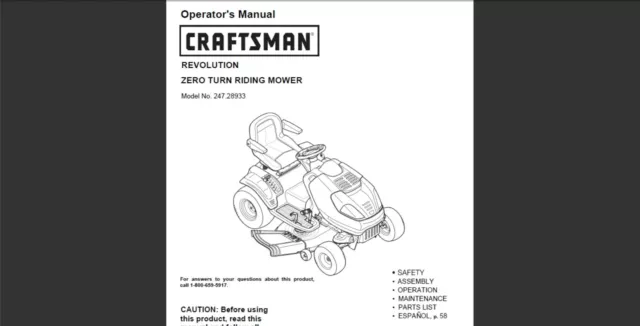 Craftsman revolution mower parts online