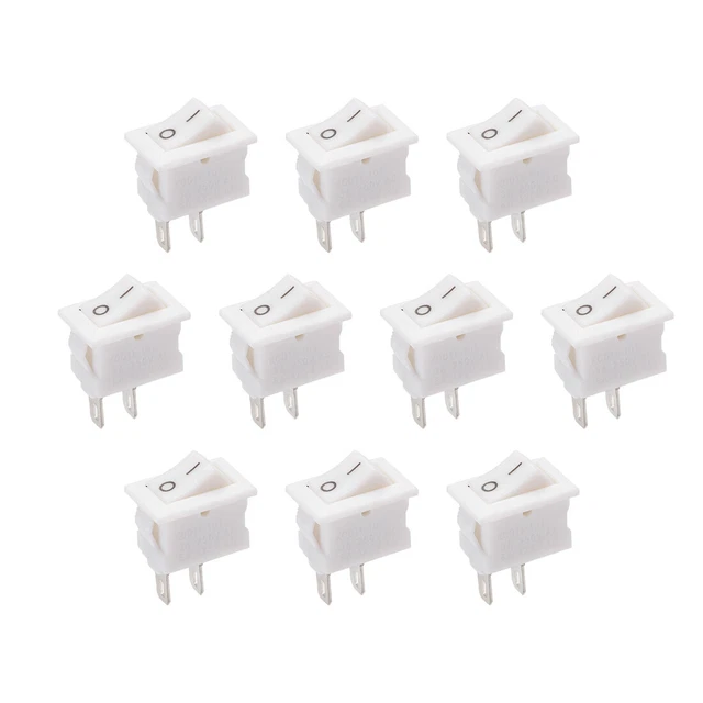 RUNCCI-YUN Lot De 10 Interrupteurs Bascule ON/OFF Rouge 12V 10A Précâblés – Mini Bouton Poussoir Voiture Camion Bateau