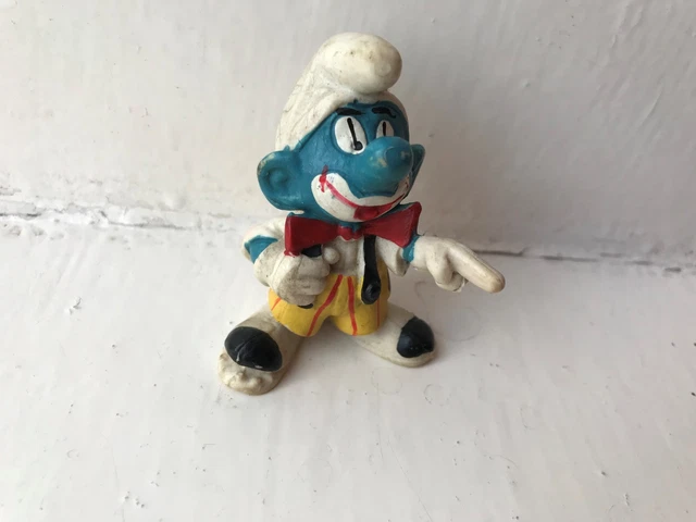 Figurine Vintage Smurf Skieur De 1978 - PVC, Marque Schleich, Très Bon État
