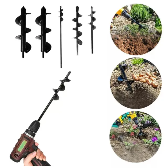 Auger Spiral Drill Bit Post Hole Digger Tool Garden Planting For Earth Planter