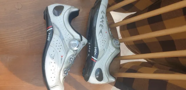 Men's Road Cycling Shoes Size EU 43.5 UK 9. Lake CX331 Carbon White. Used