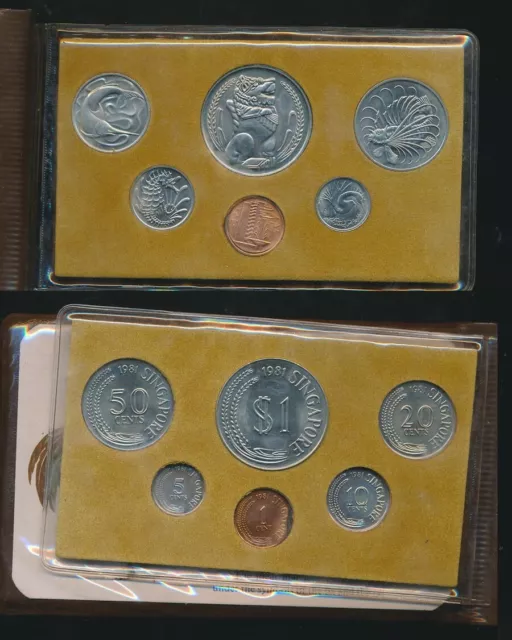 Singapore: 1981 Year of the Rooster Mint Set, with First Coinage Large Lion $1