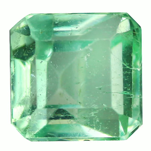 0.88 Ct Genuine Perfect Octagan 5.4 x 5.2 MM Neon Green Colombia Natural Emerald