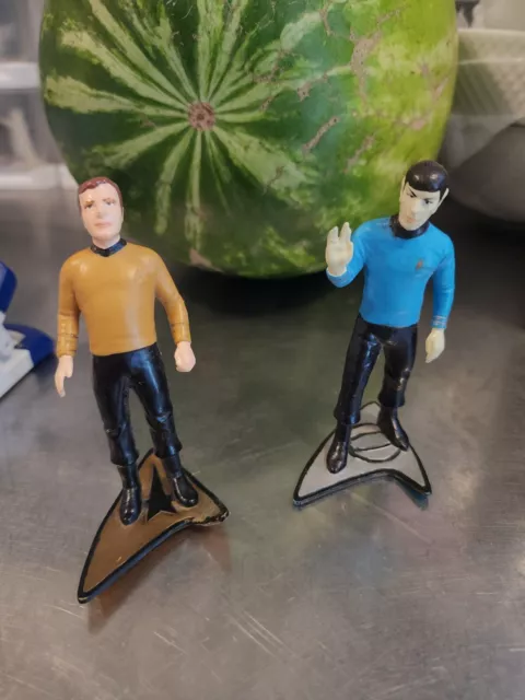 Vintage 1991 Star Trek Spock & Captain Kirk Hamilton 4" Figure Par Pic Figurines