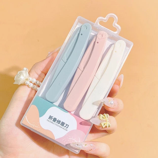 Facial Hair Scraper Eyebrow Razor Set Eyebrow Shaver Foldable Eyebrow Trimmer