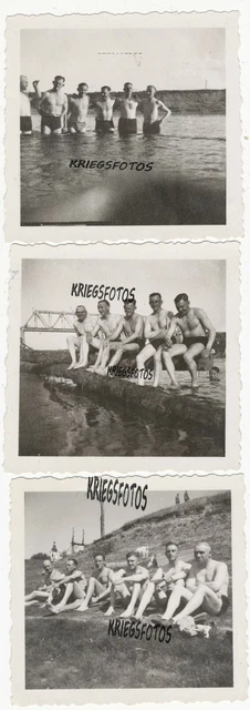 Soldaten an der Düna Fluß Kirche Brücke Spaß Freizeit Kriegsfotos 2 wk