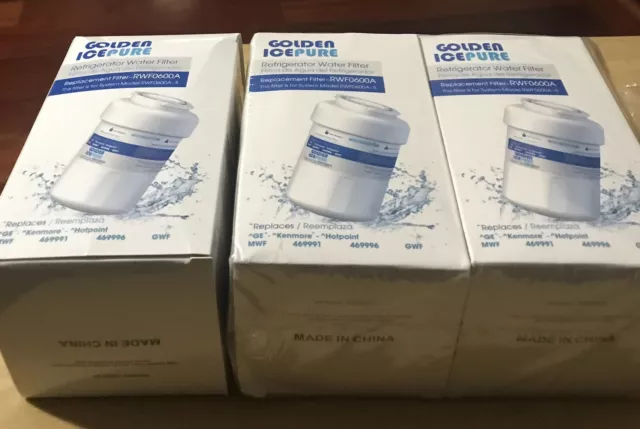 Icepure Fit for GE mwf 46-9991 GSHS6LGBBHSS fl-rf13 r-9991 Water Filter 3 Pack