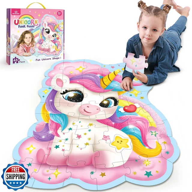 Unicorn Puzzles Blue Panda Giant Unicorn Floor Puzzle For Kids 100