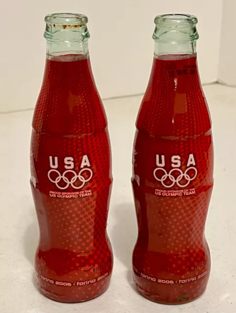 Coca Cola  Usa Olympic Team 2006 Torino Wrapped Empty Commemorative Bottle