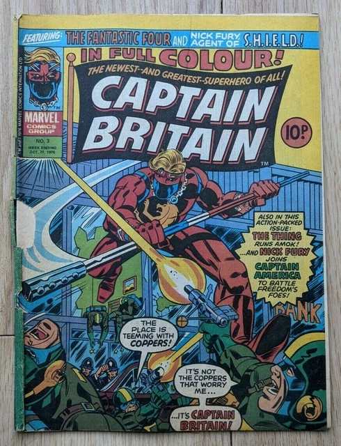 Captain Britain #3 -1976 - Uk - Fantastic Four & Nick Fury - Fair - Offers