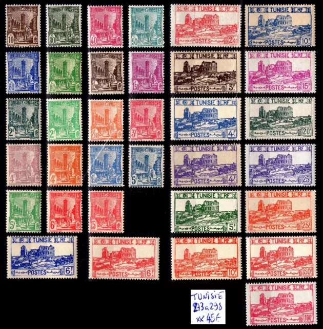 TUNISIE : Série 273 à 298, Neufs ** = Cote 45 € / Lot Timbres COLONIES